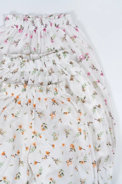 Kız Çocuk Çiçek Desenli Yazlık Şalvar Pantolon 2002 - ÇOK RENKLİ