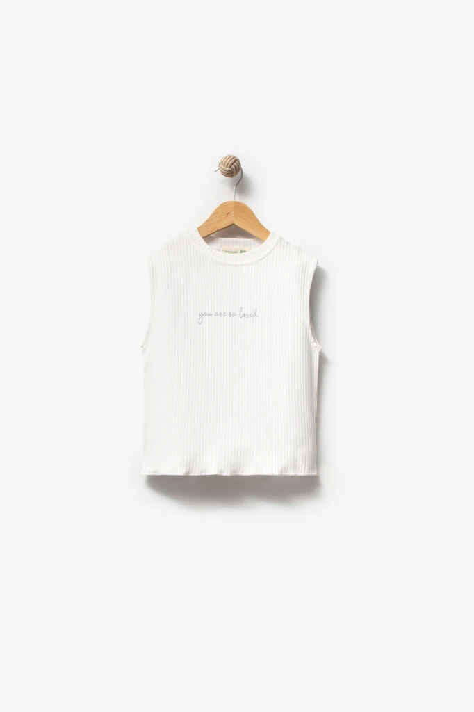 Kalp Nakış Detaylı Kot Yelekli Etekli 3lü Kız Çocuk Takım 3705 - MAVİ