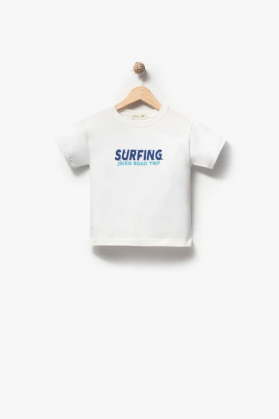 Kot Gömlek Kot Şort ve T-shirt 3lü Erkek Çocuk Takım 3701 - MAVİ