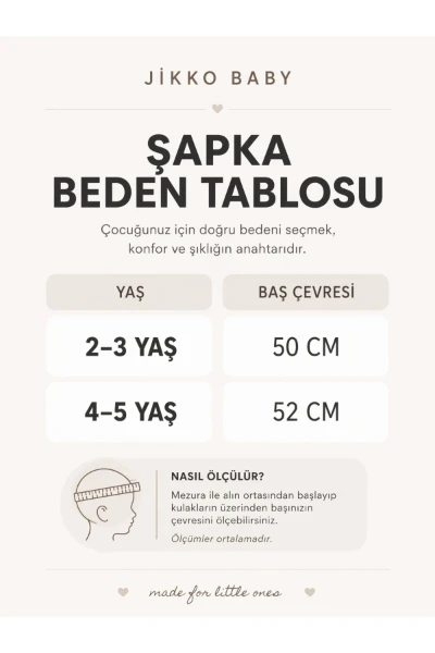 Kız Çocuk Kalp Nakışlı Balıkçı Şapka 2006 - EKRU