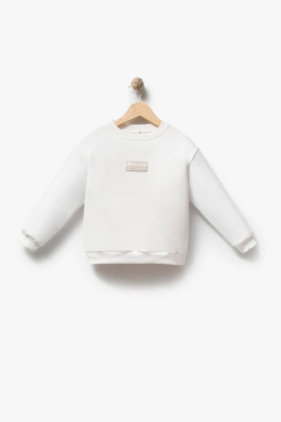 Erkek Çocuk Ekose Detaylı Peluş Ceketli Sweatshirt ve Bol Paça Jean Pantolon 3’lü Takım 8303 WNT - GRİ
